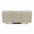 Pemberly Row Polished Microfiber Double Reclining Sofa 900 lbs Total in Sand