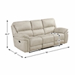 Pemberly Row Polished Microfiber Double Reclining Sofa 900 lbs Total in Sand