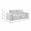 Pemberly Row Power Reclining Loveseat with Power Headrests in Light Gray