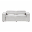 Pemberly Row Power Reclining Loveseat with Power Headrests in Light Gray