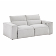 Pemberly Row Power Reclining Loveseat with Power Headrests in Light Gray