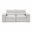 Pemberly Row Power Reclining Loveseat with Power Headrests in Light Gray
