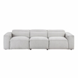 Pemberly Row Power Reclining Sofa with Power Headrests USB in Light Gray