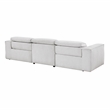 Pemberly Row Power Reclining Sofa with Power Headrests USB in Light Gray