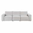 Pemberly Row Power Reclining Sofa with Power Headrests USB in Light Gray