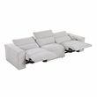 Pemberly Row Power Reclining Sofa with Power Headrests USB in Light Gray