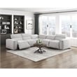Pemberly Row Microfiber 5-Piece Modular Power Reclining Sectional in Light Gray