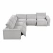 Pemberly Row Microfiber 5-Piece Modular Power Reclining Sectional in Light Gray