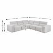 Pemberly Row Microfiber 5-Piece Modular Power Reclining Sectional in Light Gray