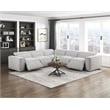Pemberly Row Microfiber 5-Piece Modular Power Reclining Sectional in Light Gray