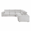 Pemberly Row Microfiber 5-Piece Modular Power Reclining Sectional in Light Gray