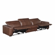 Pemberly Row Top Grain Leather Power Reclining Sofa Wall Hugger USB in Brown