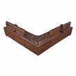 Pemberly Row Top Grain Leather 6-Piece Modular Power Sectional USB in Brown