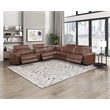Pemberly Row Top Grain Leather 6-Piece Modular Power Sectional USB in Brown