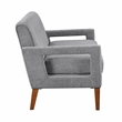Pemberly Row Chenille Loveseat with Reversible Cushions Walnut Legs in Gray