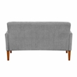 Pemberly Row Chenille Loveseat with Reversible Cushions Walnut Legs in Gray