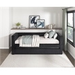 Pemberly Row Corduroy Daybed with Pull-Out Trundle 300 lbs Each in Black