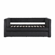 Pemberly Row Corduroy Daybed with Pull-Out Trundle 300 lbs Each in Black
