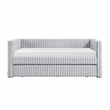 Pemberly Row Corduroy Daybed with Pull-Out Trundle 300 lbs Each in Gray