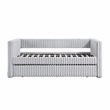 Pemberly Row Corduroy Daybed with Pull-Out Trundle 300 lbs Each in Gray