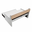 Pemberly Row Fabric Daybed with Trundle Bookcase and Charging Port in Light Gray