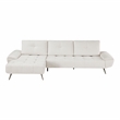 Pemberly Row Chenille 2-Piece Sectional with Left Chaise Adjustable Back - Beige