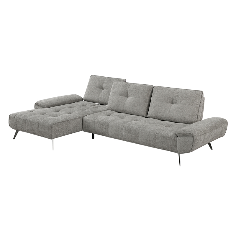 Pemberly Row 2-Piece Sectional with Left Chaise Adjustable Back in Dove Gray