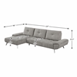 Pemberly Row 2-Piece Sectional with Left Chaise Adjustable Back in Dove Gray