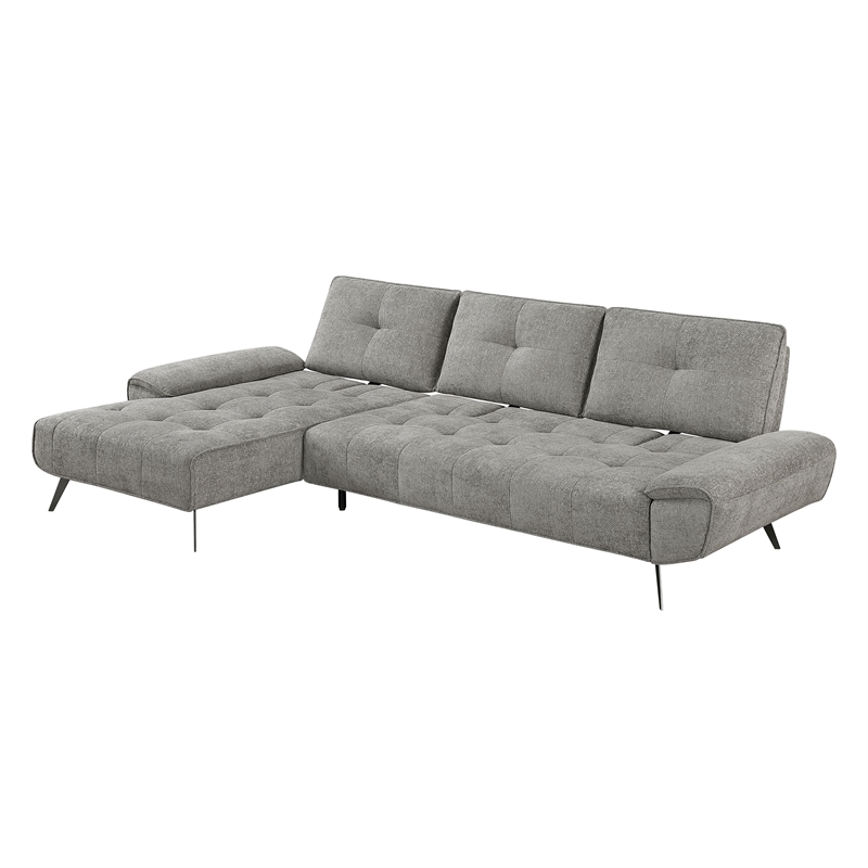 Pemberly Row 2-Piece Sectional with Left Chaise Adjustable Back in Dove Gray