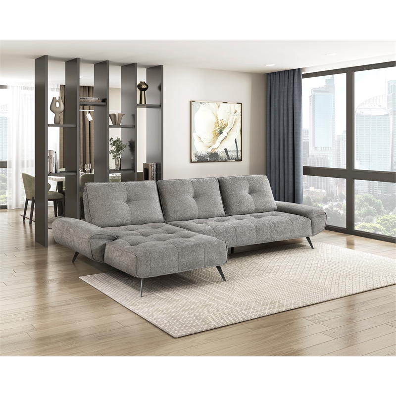 Pemberly Row 2-Piece Sectional with Left Chaise Adjustable Back in Dove Gray