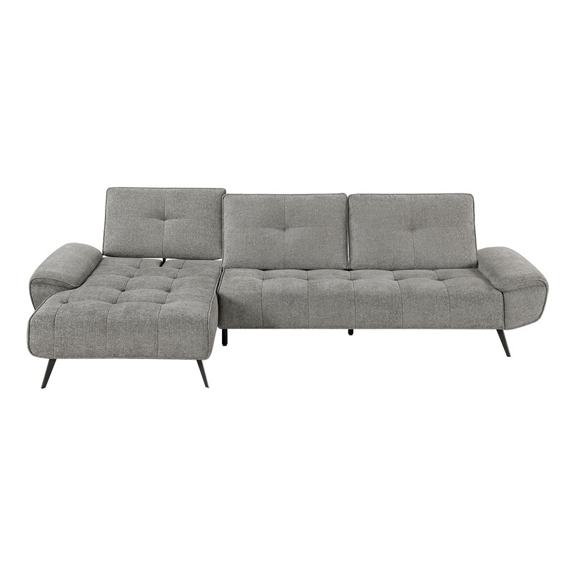 Pemberly Row 2-Piece Sectional with Left Chaise Adjustable Back in Dove Gray