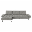 Pemberly Row 2-Piece Sectional with Left Chaise Adjustable Back in Dove Gray