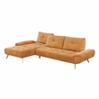 Pemberly Row Chenille 2-Piece Sectional Left Chaise Adjustable Back in Orange