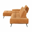 Pemberly Row Chenille 2-Piece Sectional Left Chaise Adjustable Back in Orange