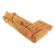 Pemberly Row Chenille 2-Piece Sectional Left Chaise Adjustable Back in Orange