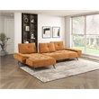 Pemberly Row Chenille 2-Piece Sectional Left Chaise Adjustable Back in Orange
