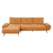 Pemberly Row Chenille 2-Piece Sectional Left Chaise Adjustable Back in Orange