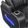 Pemberly Row Faux Leather Power Reclining Loveseat with LED and USB in Black