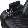 Pemberly Row Faux Leather Power Reclining Loveseat with LED and USB in Black