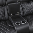 Pemberly Row Faux Leather Power Reclining Loveseat with LED and USB in Black