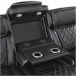 Pemberly Row Faux Leather Power Reclining Sofa with LED USB Wireless in Black