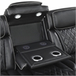 Pemberly Row Faux Leather Power Reclining Sofa with LED USB Wireless in Black