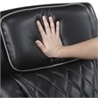 Pemberly Row Faux Leather Power Reclining Sofa with LED USB Wireless in Black