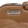 Pemberly Row Faux Leather Power Reclining Loveseat with LED and USB in Brown