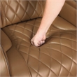 Pemberly Row Faux Leather Power Reclining Loveseat with LED and USB in Brown