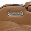 Pemberly Row Faux Leather Power Reclining Sofa LED USB Wireless in Brown