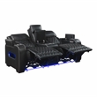 Pemberly Row Faux Leather Power Reclining Loveseat LED USB Console in Black