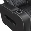 Pemberly Row Faux Leather Power Reclining Loveseat LED USB Console in Black