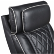 Pemberly Row Faux Leather Power Reclining Sofa LED Wireless USB in Black