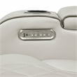 Pemberly Row Faux Leather Power Reclining Sofa LED Wireless USB in Taupe